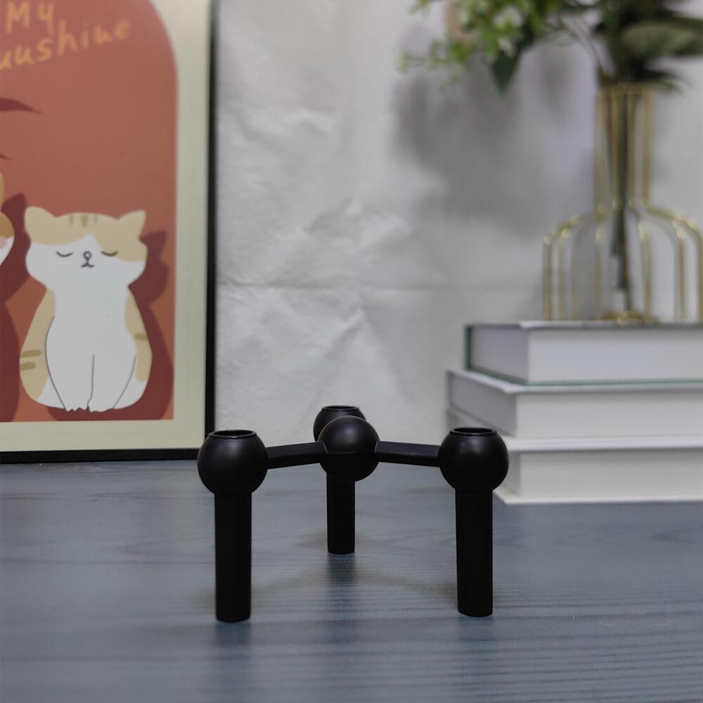 Kovový držák na svícen s molekulární strukturou, stříbrný trojúhelníkový svícen, domácí dekorace, svícen, dárek