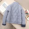 Women's Solid Stand Collar Long Sleeve Cotton Jacket