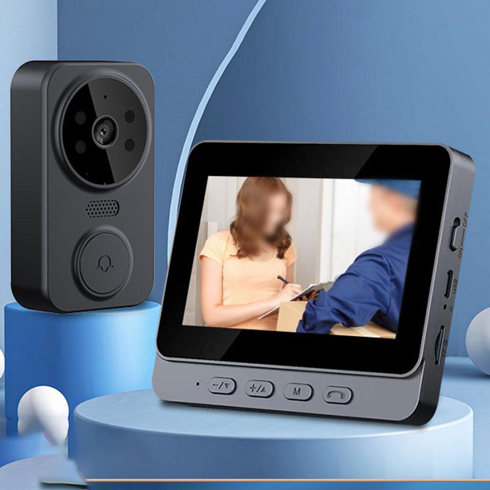 4.3" Screen Wireless Video Doorbell Phone Security Camera Door Bell Intercom High-definition Video Monitoring Two-Way Intercom