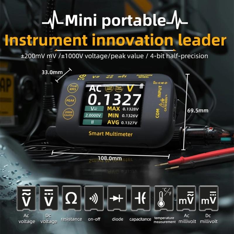 Real Time Waveform Recording Multimeter Temperature Resistance Voltage Continuity Tester High Precisions Multitester