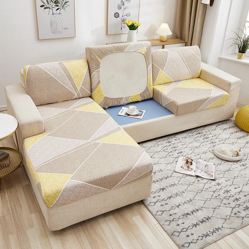 Elastischer Chaiselongue-Sofabezug, Sofakissenbezug, Sofasitzbezug, Sofabezug, All-Inclusive, Vier Jahreszeiten, Universal