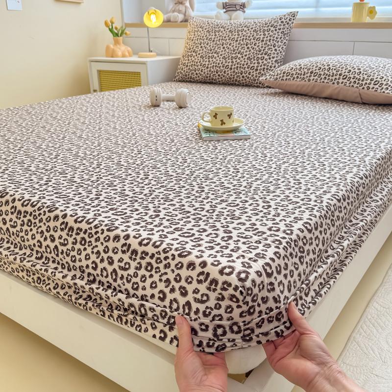 1pc Rose Print Fitted bed sheet with Elastic Band Comfortable and Breathable Single/Queen drap de lit Soft for protector colchon