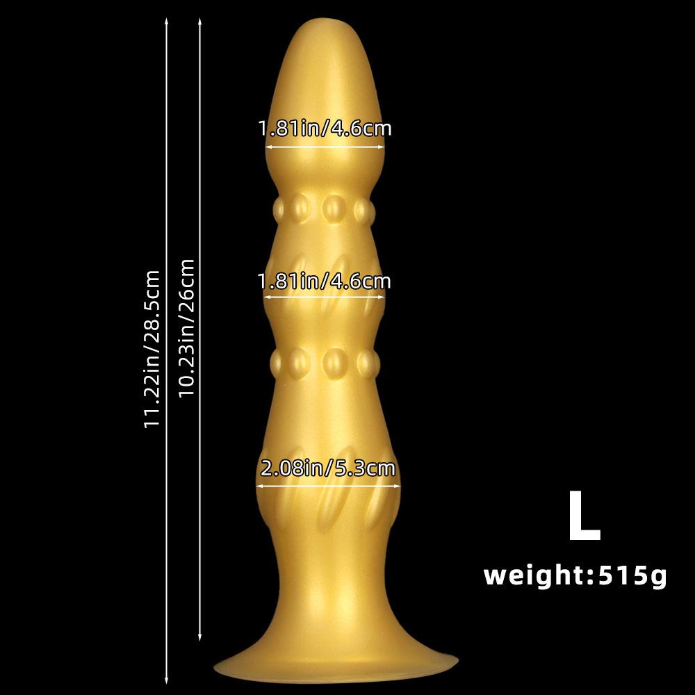 Golden Silicone Extra Long  Extra Large  and Extra Thick Anal Plug for Wearing Anal Strips While Going Out To Practice The Anus