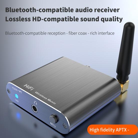 Bluetooth 5.2 Uyumlu Alıcı 15M Uzun Menzil Surround Ses aptX Düşük Gecikme Optik AUX 3.5MM Koaksiyel Araç Stereo Hoparlör Kablosuz Ses Adaptörü