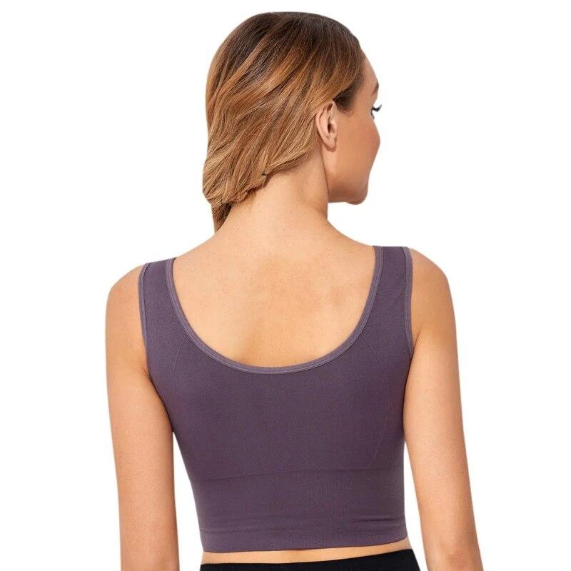 Intimo sportivo da donna con cerniera frontale che esegue il reggiseno sportivo I-back Yoga