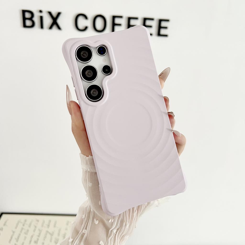 Per Custodia in Silicone con Motivo a Onde d'Acqua Samsung S2 S24 S23 Ultra Plus FE Ricarica Wireless Magnetica Protezione Bumper Copertura Morbida a Onda