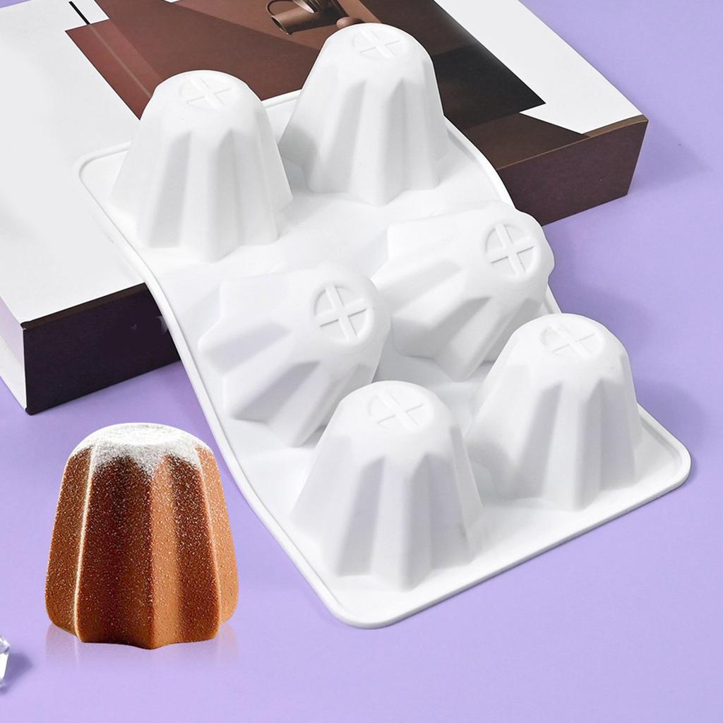 6 Cavity Heat Temperature Resistant Silicone Molds Nonstick and Flexible Baking Tool Suitable for Dessert and Snacks