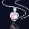 New Fashion 925 Sterling Silver Jewelry Round Zircon Pendants Necklaces Women Fine Semi Rhinestone Circle Clavicle Chain Choker