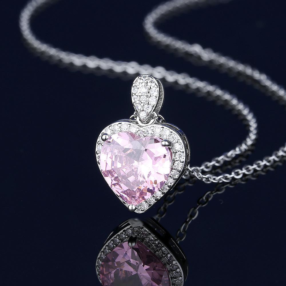 New Fashion 925 Sterling Silver Jewelry Round Zircon Pendants Necklaces Women Fine Semi Rhinestone Circle Clavicle Chain Choker