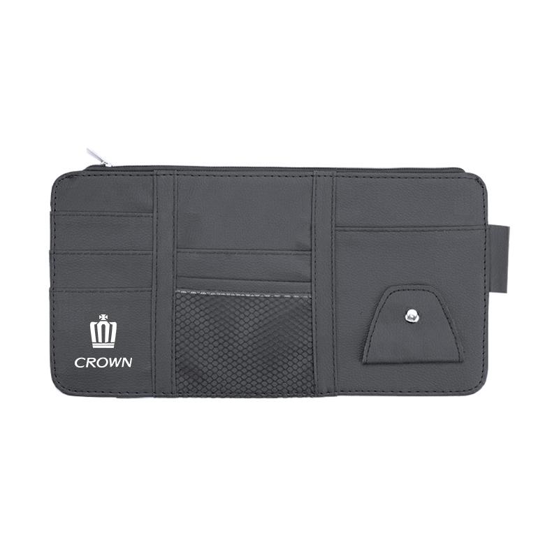 2026 Hot For Toyota Hub Caps PU Leather Car Sun Visor Ticket Card Storage Bag Accessories For Toyota Gazoo Racing Corolla Crown 