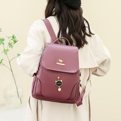 Female Fashion Travel Backpack Large Leather Backpack PU Leather Bag