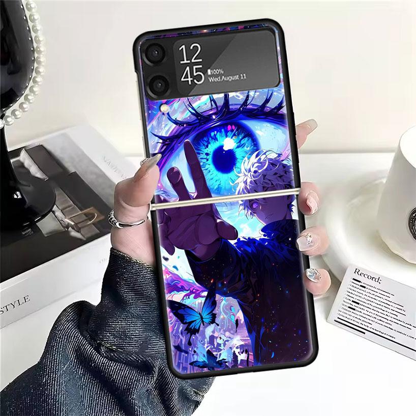 Kaisen J-Jujutsu Gojo Satoru Phone Case For Samsung Galaxy Z Flip7 Flip6 Flip3 Flip4 Flip5 PC Hard Z Flip 7 6 5 4 3 5G Fundas Co