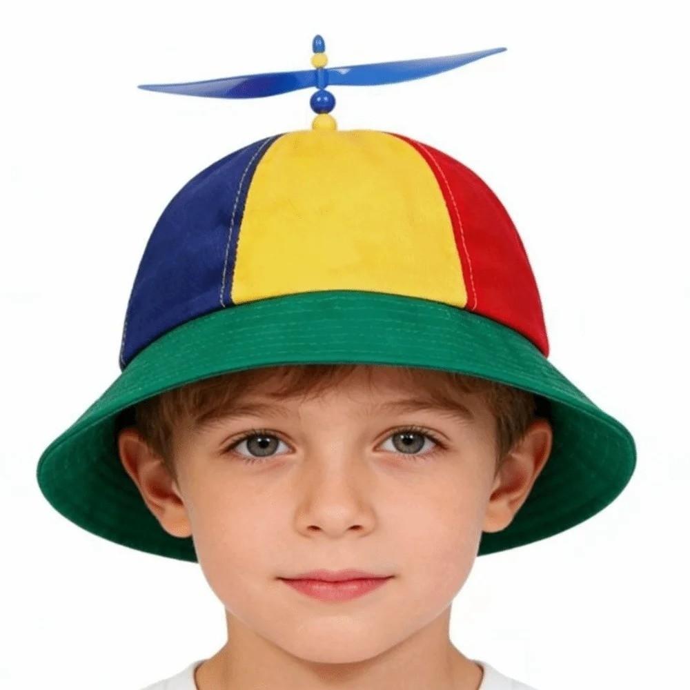 Rainbow Windmill Bamboo Dragonfly Cap Sun Protection Fishermen Cap Summer Beach Cap  Kids Adults
