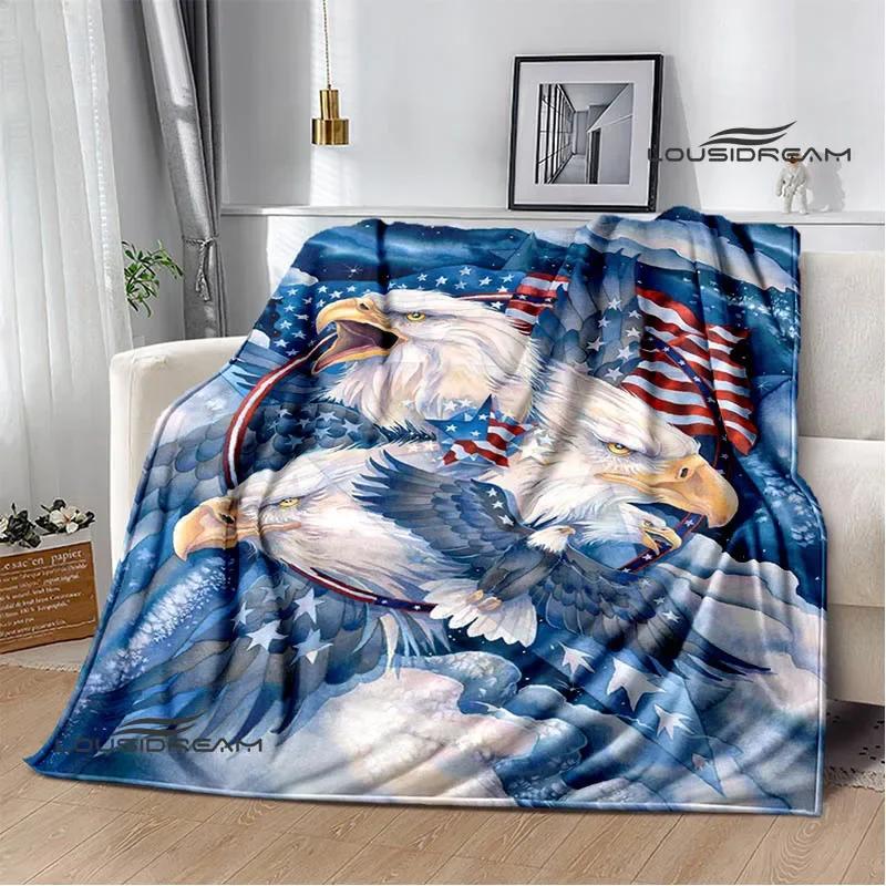 3D Eagle Printed Blanket Picnic Blankets Flange Warm Blanket Soft and Comfortable Blanket Bed Linings Birthday Gift
