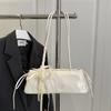 Fashion Sweet Faux Leather Tote Shoulder Bag with Lace Ribbon Bow Detail Design Handbag Cute Crossbody Purse for Women
