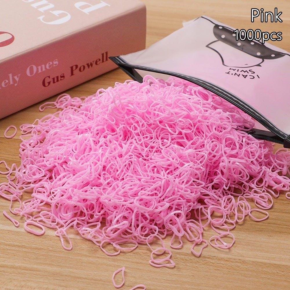 1000Pcs Girls Colourful Disposable Rubber Band Hair Ties Headband Ponytail Holder Bands Kids Hair Styling Tools