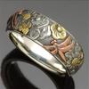 Hot Sale Accessories Vintage Engraved Dragonfly Flower Ring Fashion Ring Geometric Elements Fashion Commuter