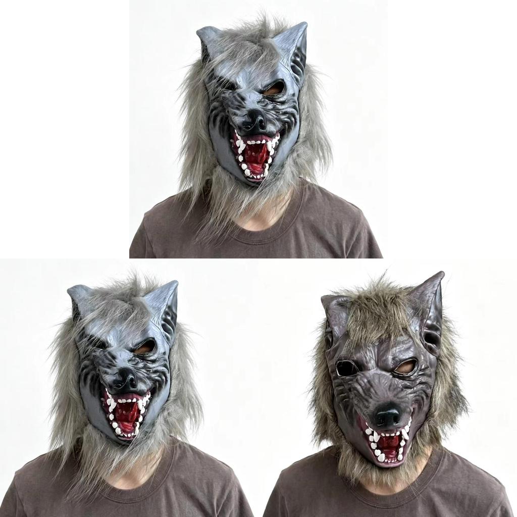 Wolf Head Mask For Halloween Horror Costume Latex Masked Dress Up Party Accessory
