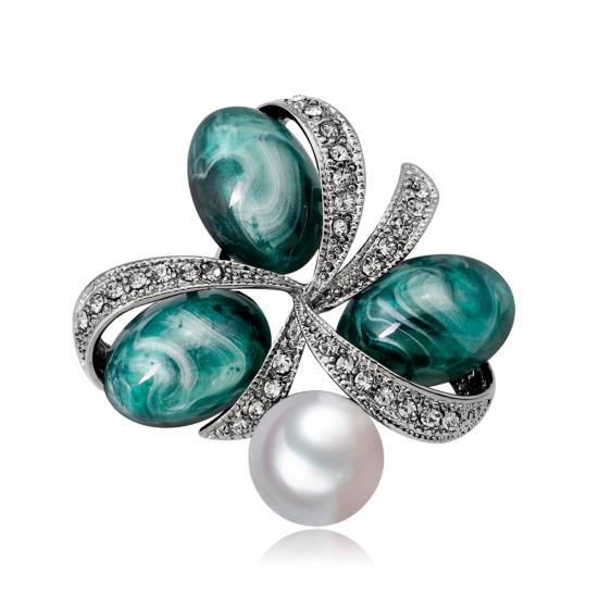 

Винтажный блестящий кристаллический камень из искусственного жемчуга, цветок, женская брошь, булавка, рубашка, ювелирный декор