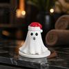 Decorative Resin Figurine Ghost Incense Burner Christmas Hat Holder with Burner for Home Cones Cone Holder Yoga Room Halloween Decor Unique