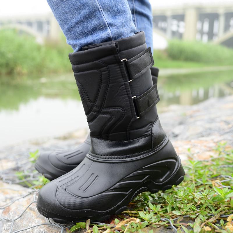Men's Waterproof Non-Slip Large Snow Boots with Thick Velvet Lining