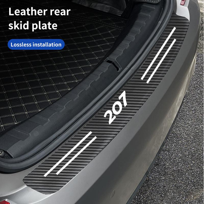 For Peugeot 207 208 RCZ Rifter 308 307 407 206 108 Carbon Car Door Sill Scuff Covers Black Door Panel E Guards Protector