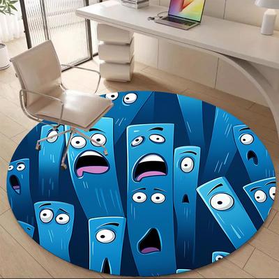 1PCSpooky Figures Office Round Area Rug, Mat Suitable For Office, Under Office Chairs Bedroom Living Room Home Decor, Room Deco