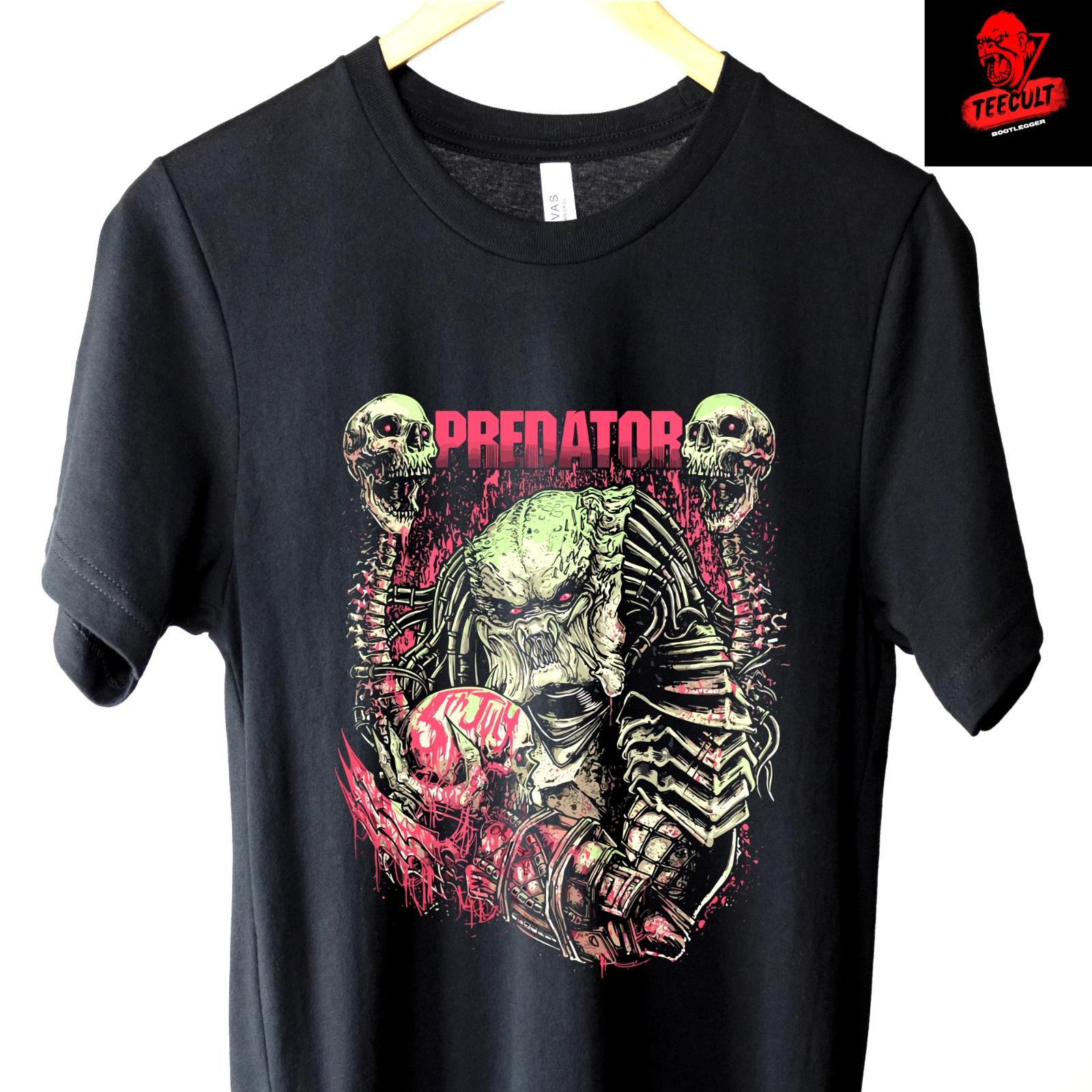 Men s and Women s T-shirts Predator Retro 80s Horror Movie Character Unisex Heavy Cotton M