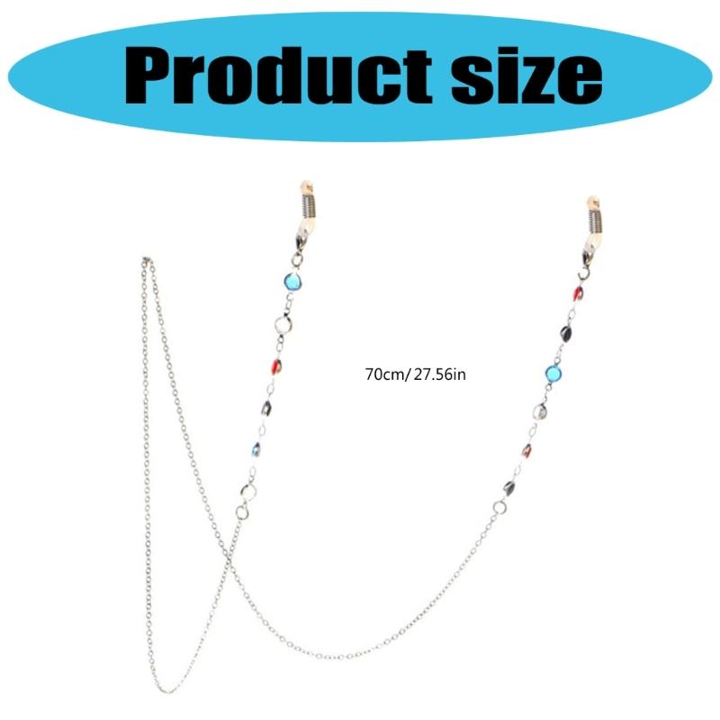 Colorful Beads Eyeglass Chain Fashion Glasses Chain Eyewears Straps Cord for Sports and Daily Activity