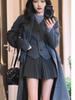 Dark Gray Woolen A-line Pleated Zipper Skirt - 2025 Autumn/Winter JK Style Short Skirt