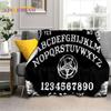 Gothic Ouija Tarot Čarodějnictví Horor Lebka Deka, Flanelová deka pro Halloween Ložnice Pohovka Pohovka Piknik Turistický obal Dárek