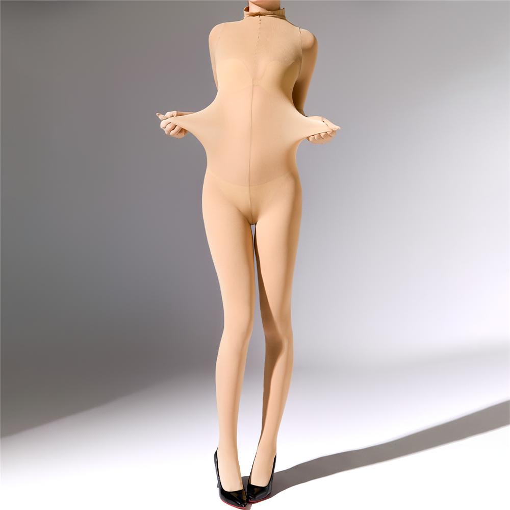 Sexy Men 120D Glove Sleeve Bodysuit Open Crotch Sexy Tight Bottom Wear Bandage Cocoons Bodyhouse Elastic Maid Leotard