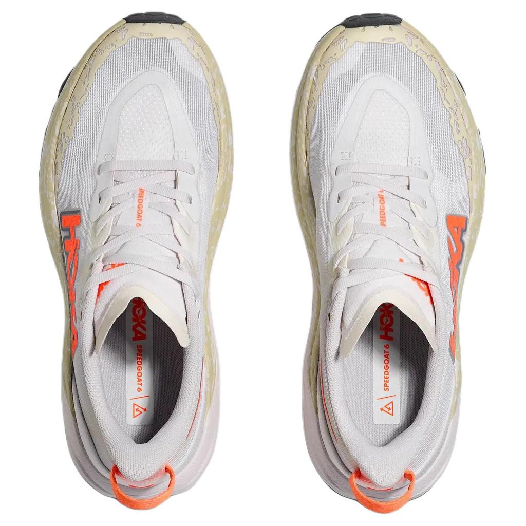 HOKA One One Speedgoat 6 Comfortable Soft Trail Running Shoes Women Sneakers White Orange 1147811-WNG