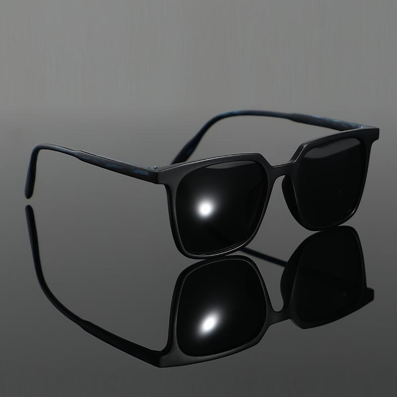 non-polarized Men Trendy Large Frame Fashion Sunglasses with Blue Wood Grain - Stylish & Durable for Daily Wear, Driving, and Outdoor Activities