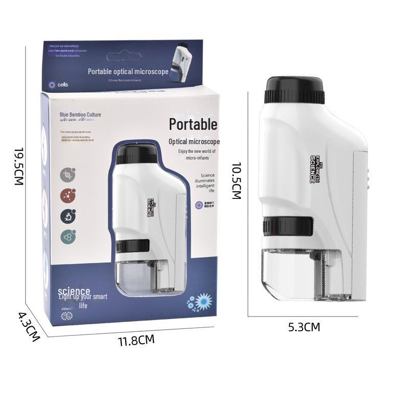Set de microscop portabil pentru copii, pentru experimente științifice: Jucărie dintr-o singură piesă pentru tineri studenți