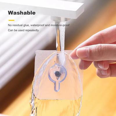10Pcs Screw Patch Self-adhesive Wall Hook Strong Load-bearing Photo Frame Sticker Hooks for Home Room
