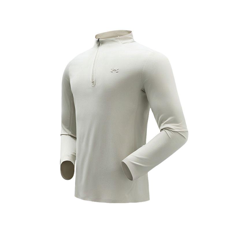 Under Armour SS25 Commute Series Outdoor Breathable Comfortable Stand Collar Long Sleeve T-Shirt Men Tops Millet-White 15117217-0111