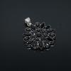 Schwarzer Spinell Edelstein Handgemacht 925 Sterling Silber Schmuck Anhänger Schwarzer Spinell Blumen Design Anhänger Schwarzer Spinell Schmuck für Geschenke