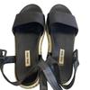 MIUMIU logo Satin With Strap Sports Sandals Sandals black Satin Women Used