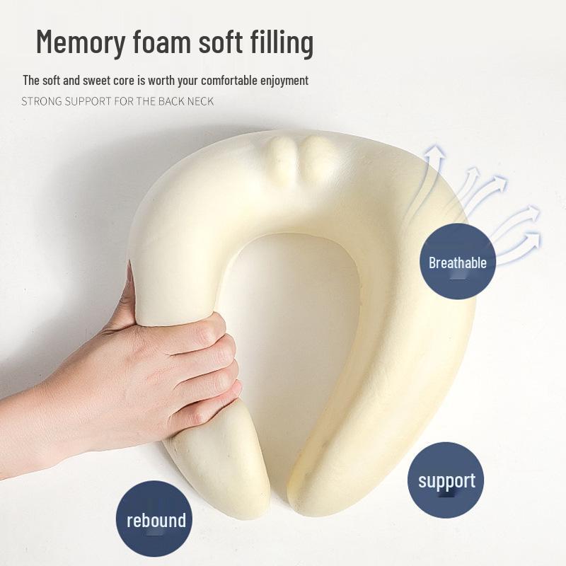 Compact U-shaped Memory Foam Travel Pillow with Neck Support
