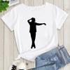 Mens and Kids Summer Shirt Pop King Michael Jackson Womens Printed Shirt Harajuku Casual White Top Womens Trendy Rock Shirt