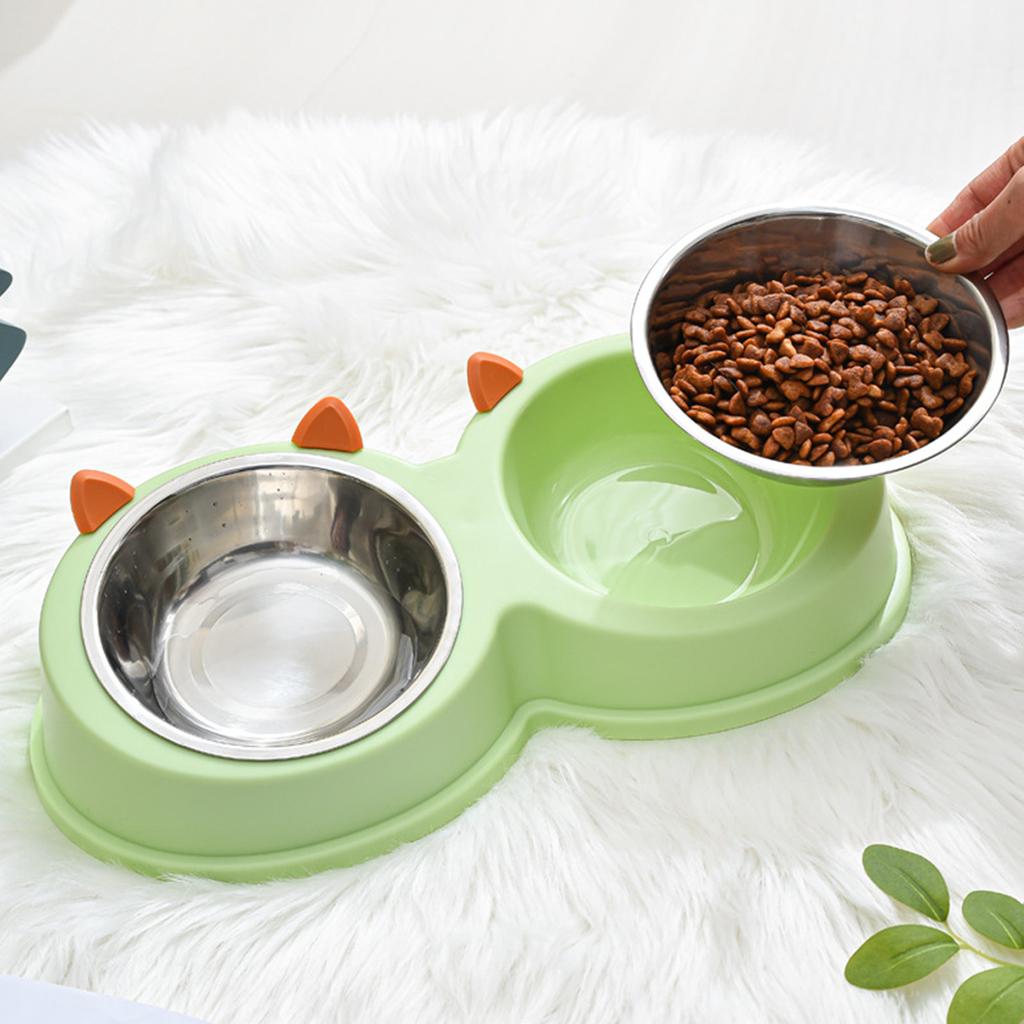 Stainless Steel Pet Bowl Multi Functional Angled  Tilted Pet Bowl for Cat Dog