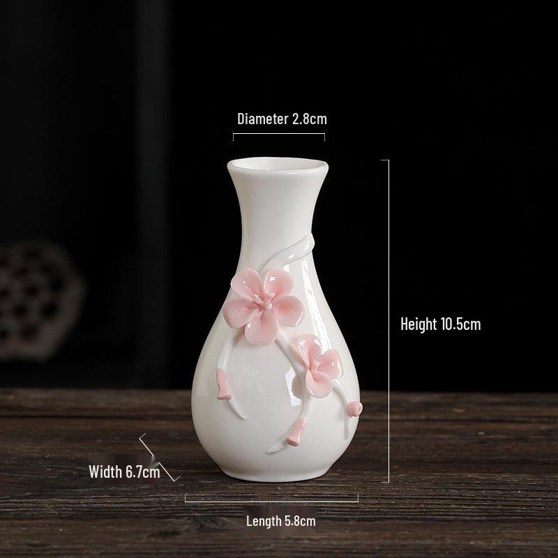 Mini Ceramic Vase for Flowers - Perfect for Home or Office Decor, Holds Dried or Hydroponic Plants