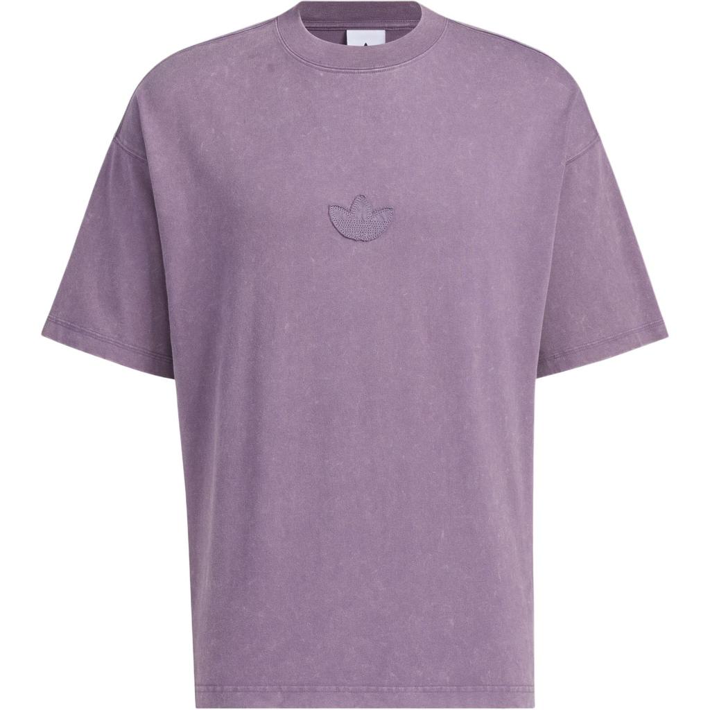 Adidas Originals Washed Short Sleeve T-Shirt Men Tops Purple JV6940