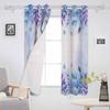 Roślinne Opady Liści Niebieski Fioletowy Akwarela Barwione Wiejskie Zasłony Zaciemniające Do Salonu Sypialni Dekoracja Okna Żaluzje Draperie