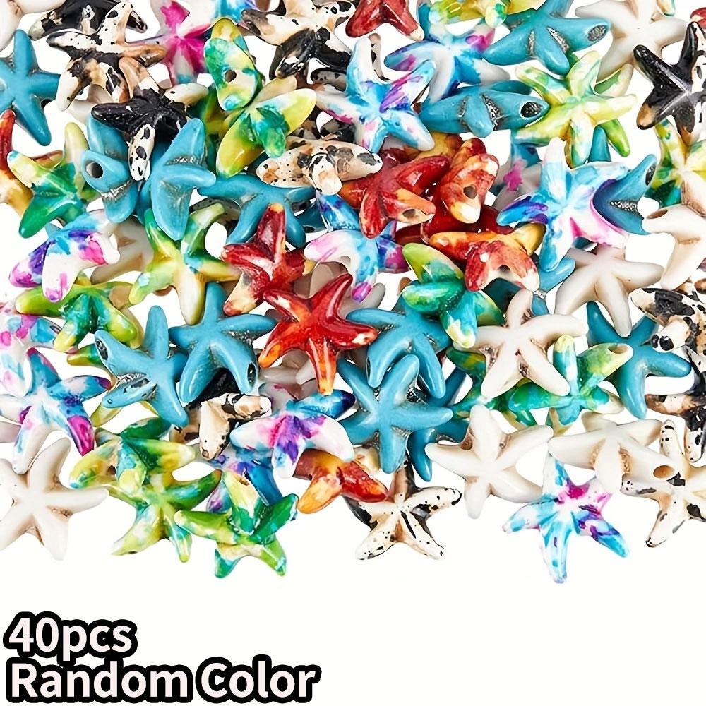 

10/20/40 шт бирюзовые морские звезды Чжухай морские животные пляж Чжухай морские организмы красочные свободные бусины оптом изготовление ювелирных изделий набор бусин 40pcs