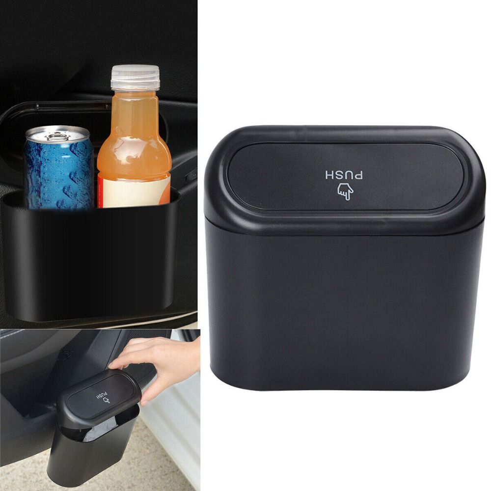 Multi-function Car Bin Black Flip Case Rubbish Holder New Garbage Can