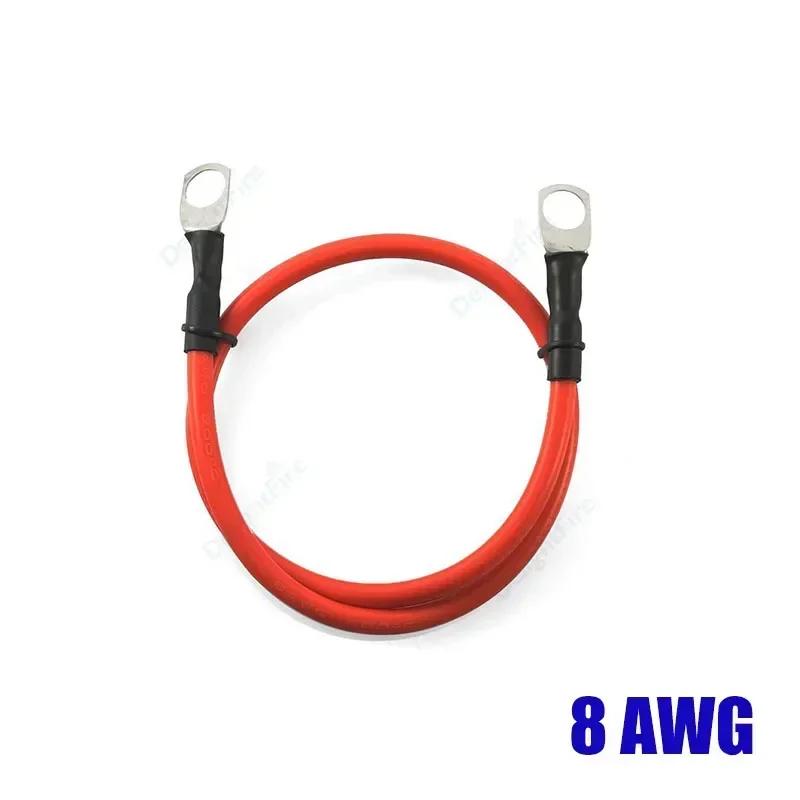 8 AWG Gauge 8.3mm2 Soft Car Battery Inverter Silicone Cable with M6 M8 M10 Terminal Red Black Electric Wire for Auto Solar Truck