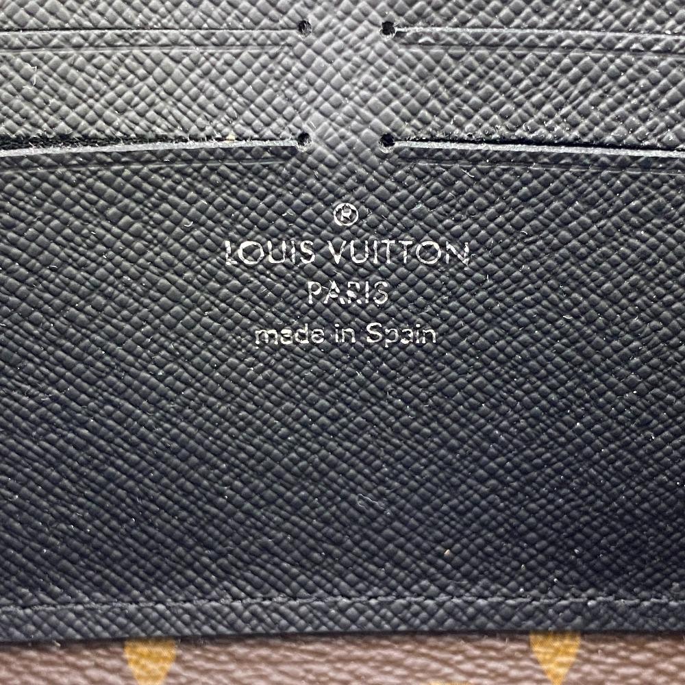 LOUIS VUITTON M69407 L-shaped zipper with strap Monogram macacer leather Zippy Dragonne Purse Brown leather mens Used