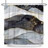 Luxury Marble Texture Shower Curtain Abstract Geometric Print Bath Curtain For Bathroom Decor Modern Minimalist Design With Hook